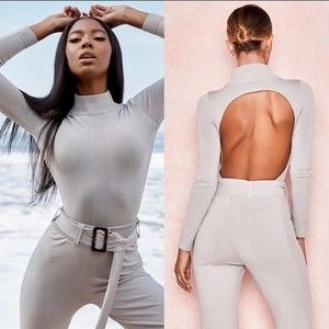 House of Cb Knit Turtleneck Long Sleeve Bodysuit - XS